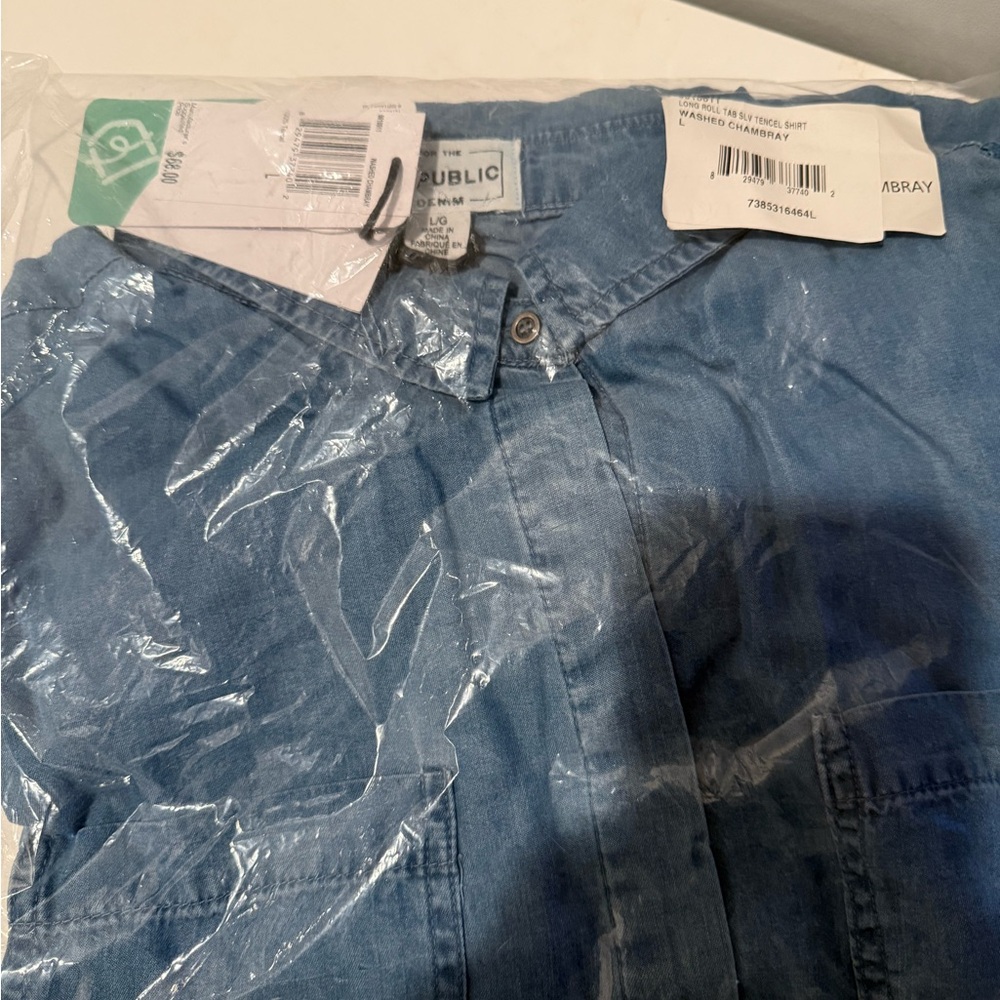 For The Republic Blue Button Down Shirt
